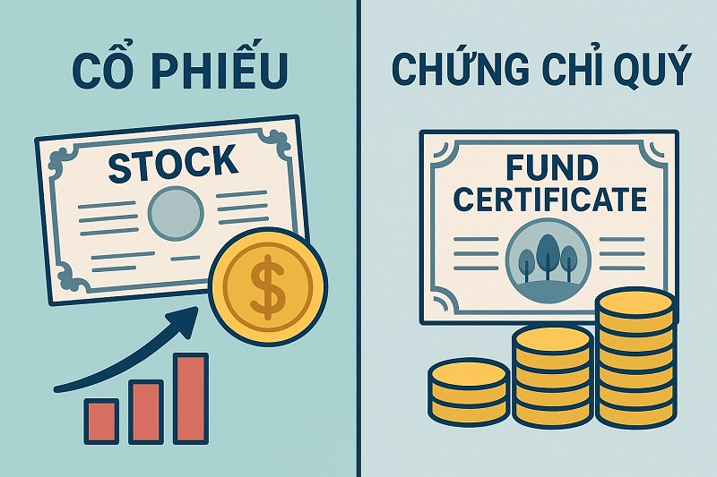 so sánh cổ phiếu và chứng chỉ quỹ