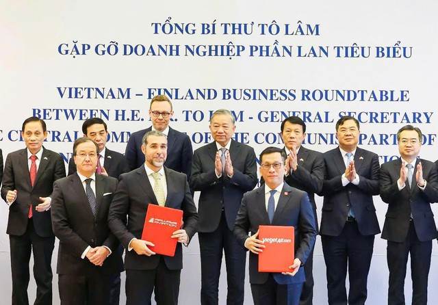 Tổng Bí thư Tô Lâm chứng kiến Vietjet ký thỏa thuận phát triển nguồn lực hàng không quốc tế, thúc đẩy hợp tác mới giữa Việt Nam và Phần Lan