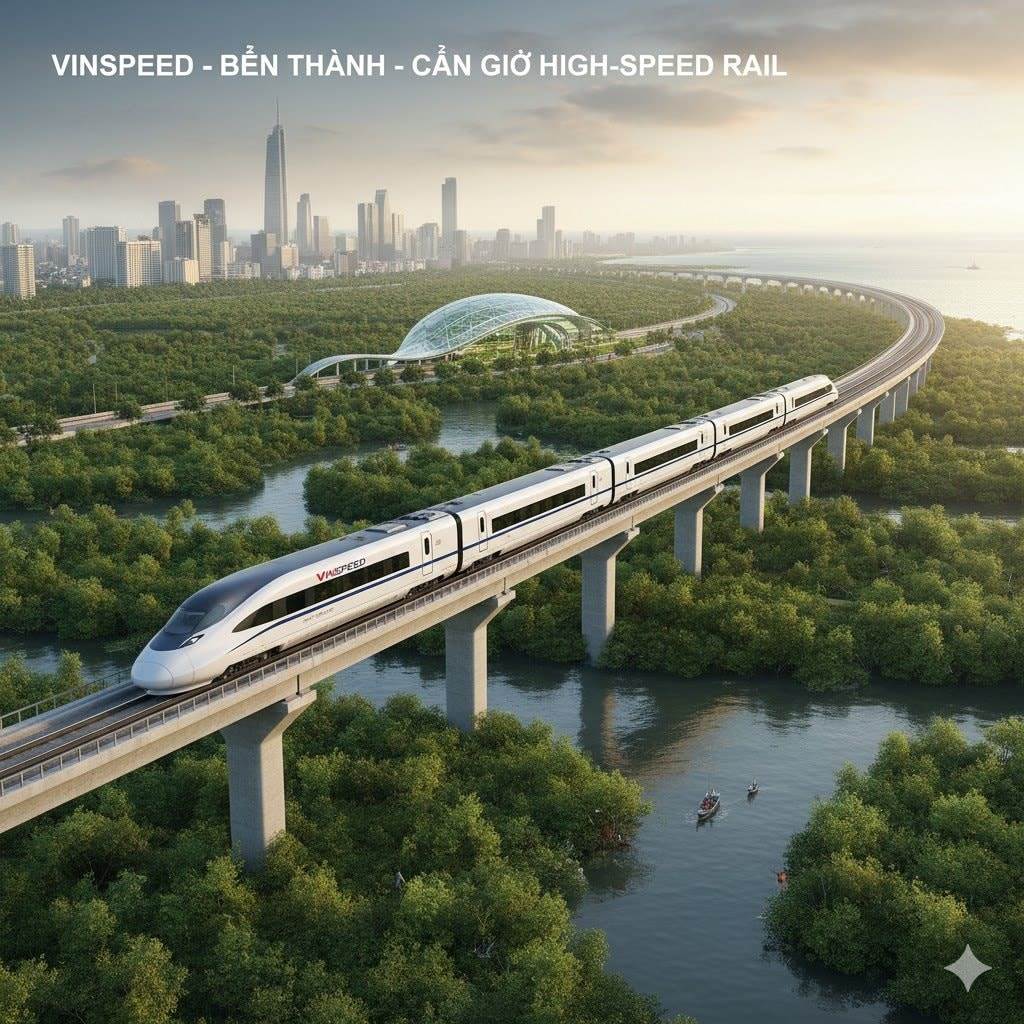 VinSpeed đề xuất dự án đường sắt Bến Thành-Cần Giờ tại TPHCM, vốn đầu tư 85.650 tỷ đồng, chỉ cần 20 phút là đi tới nơi